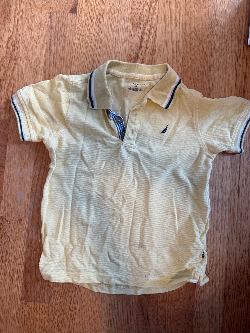 Nautica Yellow Boys' Polo with Navy-Trim Collar
